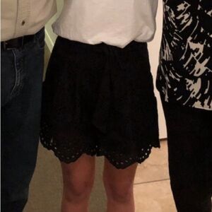 Black Eyelet Paperbag Shorts